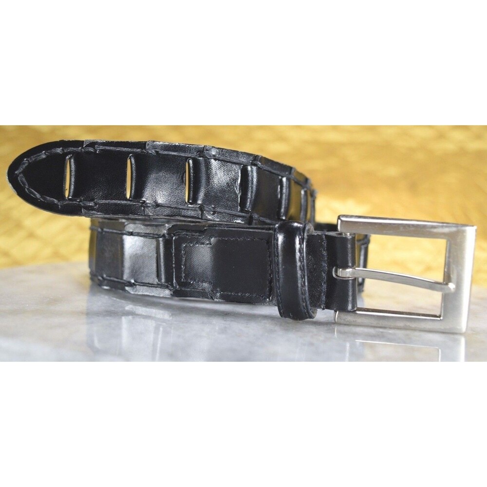 The Ritz Accessories Collection Size M Black Leather Fully Adjustable Belt - Picture 4 of 10